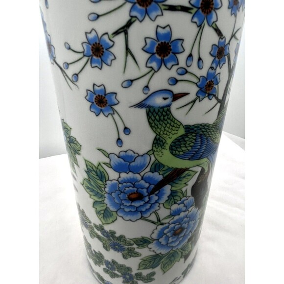 Vintage Asian Floral Bird Decor Gold Trim‎ Vase 10" GAR-G-650 - Picture 10 of 11